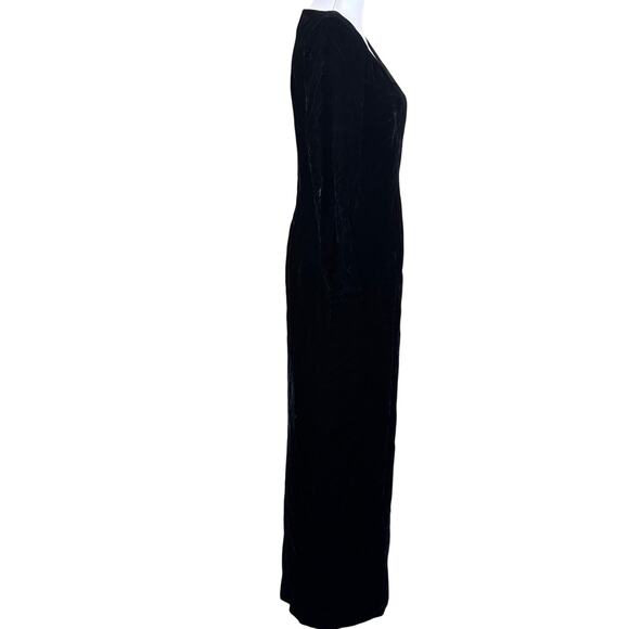 Vintage black velvet sheath maxidress, classic, old money, Hollywood, glamorous - Picture 2 of 6